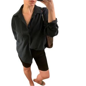 VTG ‘ Michael Brandon Chemise ‘ Black Oversized Boyfriend Button Down Shirt M